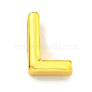 Brass Beads, Real 18K Gold Plated, Letter L, 8.9x7.5x3mm, Hole: 1.8x1mm(KK-K354-07G-L)