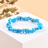 Howlite Chips Stretch Bracelets, Inner Diameter: 2-1/8~2-1/4 inch(5.3~5.6cm)(BJEW-JB01308-06)