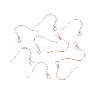 925 Sterling Silver Earring Hooks, Ear Wire, Rose Gold, 14.5mm, Hole: 1.6mm, Pin: 0.6mm(STER-N016-32RG)