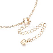 Brass Cable Chain Necklace, with Lobster Claw Clasps and Extender Chains, Golden, 15-3/inch(390mm), 1.5mm(MAK-N031-004)