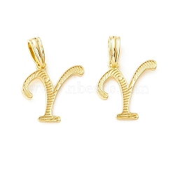 Rack Plating Eco-Friendly Brass Letter Pendants, Real 18K Gold Long-Lasting Plated, Cadmium Free & Lead Free, Letter.Y, 17x16x1.4mm, Hole: 6.5x3.3mm(KK-K265-02G-Y)
