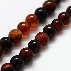 Natural Agate Beads Strands, Dyed & Heated, Round, 8~8.5mm, Hole: 1mm, about 48pcs/strand, 15.1 inch(X-G-F417-07-8mm)