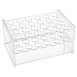 Organic Acrylic Display Stands, Test Tube Display Stands, Lab Supplies, Rerctangle, Clear, 146x93x75mm, Hole: 17mm(AJEW-WH0695-030B)