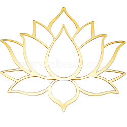 Lotus Acrylic Mirror Wall Stickers, with Self-adhesion, for Home Wall Cabinet Decorations, Gold, 291x260x2mm(OACR-WH0032-07C)