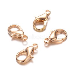 Zinc Alloy Lobster Claw Clasps, Parrot Trigger Clasps, Cadmium Free & Lead Free, Light Gold, 10x6mm, Hole: 1mm(X-E103-KCG)