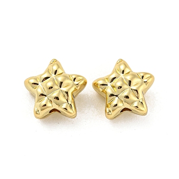 Alloy Beads, Long-Lasting Plated, Lead Free & Cadmium Free & Nickel Free, Star, Golden, 9.5x10x6mm, Hole: 1.4mm