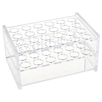 Organic Acrylic Display Stands, Test Tube Display Stands, Lab Supplies, Rerctangle, Clear, 146x93x75mm, Hole: 17mm