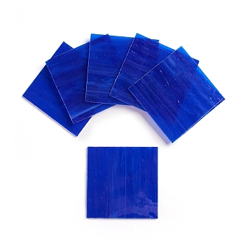 Variety Glass Sheets, Large Cathedral Glass Mosaic Tiles, for Crafts, Blue, 100.5x100.5x2.5mm