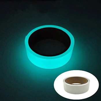Glow in The Dark Tape, Fluorescent Paper Tape, Luminous Safety Tape, for Stage, Stairs, Walls, Steps, Exits, Light Blue, 1cm, about 5m/roll