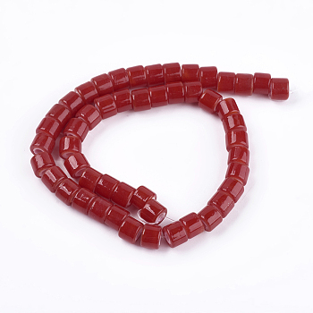 Handmade Lampwork Beads, Column, Dark Red, 8x6mm, Hole: 3mm