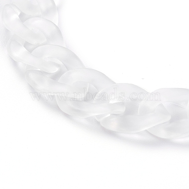 Frosted Transparent Acrylic Curb Chain Bracelets(BJEW-JB06065)-2