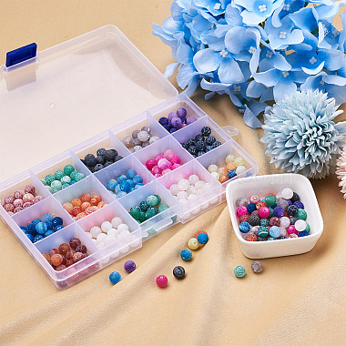 300Pcs 15 Colors Natural Crackle Agate Beads(G-TA0001-26)-5