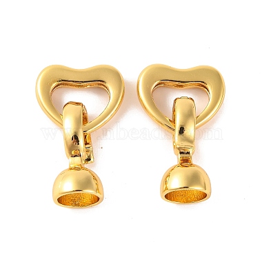 Real 18K Gold Plated Heart Brass Fold Over Clasps