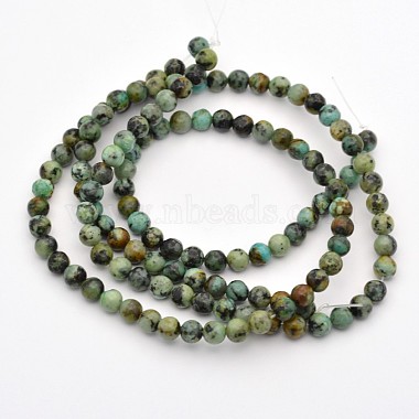 Natural African Turquoise(Jasper) Round Beads Strands(G-D665-4mm)-2