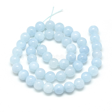 Natural Aquamarine Beads Strands(X-G-S150-08-8mm)-2