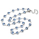 304 Stainless Steel & Glass Heart Link Chain Necklaces(NJEW-P315-03P-02)-1