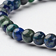 Bracelets extensibles en perles rondes en chrysocolle naturelle et lapis-lazuli (teinté)(BJEW-L594-B04)-2