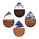 Transparent Resin & Walnut Wood Pendants(RESI-ZX017-48)-1