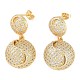 Brass Pave Clear Cubic Zirconia Stud Earrings for Women(EJEW-S225-10G-01)-1