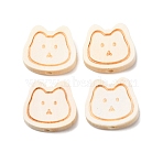 Schima Wood Beads, Cat Head, Old Lace, 18x19.5x4.5mm, Hole: 1.5mm(WOOD-G027-02)