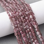 Natural Lepidolite/Purple Mica Stone Beads Strands, Flat Oval, 6x4.5x3~3.5mm, Hole: 0.6mm, about 63pcs/strand, 15.16~15.35''(38.5~39cm)(G-H343-A01-01)