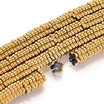 Electroplated Synthetic Non-magnetic Hematite Beads Strands, PVD Vacuum Plating, Long-Lasting Plated, Flower, Golden Plated, 3.9x3.9x1mm, Hole: 1mm, about 422~426pcs/strand, 15.67~16.38''(39.8~41.6cm)(X-G-T139-63C)