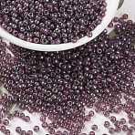 MIYUKI Round Rocailles Beads, Japanese Seed Beads, 8/0, (RR302) Claret Rainbow Gold Luster, 3mm, Hole: 1mm, about 422~455pcs/10g(X-SEED-G008-RR0302)