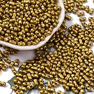 Baking Paint Glass Seed Beads, Metallic Colours, Peanut, Gold, 6x3.5x3mm, Hole: 1mm, about 4500pcs/pound(SEED-L011-12A-09)