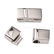 Rectangle Smooth Surface 304 Stainless Steel Bayonet Clasps, Stainless Steel Color, 24x13x8mm, Hole: 6x11.5mm(X-STAS-I037-22)