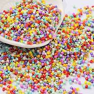 Baking Paint Glass Seed Beads, Cylinder, Colorful, 2x1.5mm, Hole: 1mm, about 5599pcs/50g(X-SEED-S042-05B-50)
