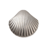 304 Stainless Steel Cabochons, Shell Shaped, Stainless Steel Color, 11x11.5x2mm(STAS-G344-11A-P)