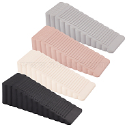 4Pcs 4 Colors Silicone Door Stoppers, Anti-Slip Wedge Sturdy Stops, Triangle, Mixed Color, 97x38x28.5mm, 1pc/color(AJEW-GF0006-32)