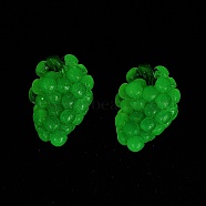 Luminous Resin Cabochons, Imitation Fruit, Glow in the Dark, Grape, 22.5x29.5x20.5mm(CRES-D277-03A)