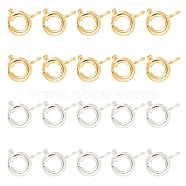 ARRICRAFT Brass Spring Ring Clasps, Jewelry Components, Platinum & Golden, 6mm, Hole: 1.5mm, 50pcs/color, 2 Colors, 100pcs/box(KK-AR0001-04)