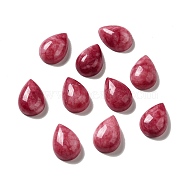 Dyed Natural Jade Cabochons, Teardrop, Cerise, 18~18.5x13x6.5~7.5mm(G-G975-05A-01)