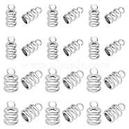 DICOSMETIC 80Pcs 2 Size 201 Stainless Steel Cord Ends, End Caps, Column, Stainless Steel Color, 9x6mm, Inner Diameter: 4mm, 10x4mm, Inner Diameter: 3mm, Hole: 2mm, 40Pcs/size(STAS-DC0010-93)