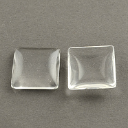Transparent Glass Square Cabochons, Clear, 25x25x7~8mm(GGLA-S022-25mm)