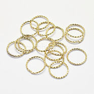 Long-Lasting Plated Brass Jump Rings, Real 18K Gold Plated, Nickel Free, Ring, Open Jump Rings, 18 Gauge, 12x1mm, Inner Diameter: 10mm(KK-K193-A-136G-NF)