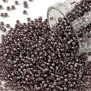 TOHO Round Seed Beads, Japanese Seed Beads, (283) Inside Color Light Rose Pink/Silver Lined, 11/0, 2.2mm, Hole: 0.8mm, about 1110pcs/bottle, 10g/bottle(SEED-JPTR11-0283)
