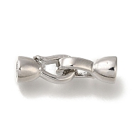 Brass Fold Over Clasp, Platinum, 20mm(KK-H480-14P)