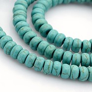 Synthetic Turquoise Beads Strands, Rondelle, Turquoise, 6x4mm, Hole: 1mm(G-J182-01)