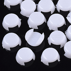 Opaque AS Plastic Base Buckle Hair Findings, for Hair Tie Accessories Making, White, 7.5x9x3.5mm, about 10000pcs/bag(FIND-T064-008B)
