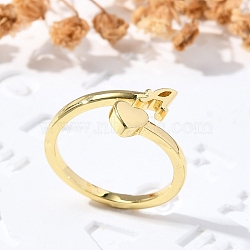 Brass Cuff Rings for Women, Letter, Letter A, Inner Diameter: 15.6mm(RJEW-U044-A)