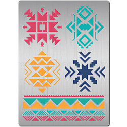 Ethnic Aztec Theme Stainless Steel Metal Cutting Dies Stencils, for DIY Scrapbooking/Photo Album, Decorative Embossing, Matte Stainless Steel Color, Mixed Shapes, 190x140mm(DIY-WH0289-127)