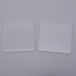 Acrylic Chassis, for Stamp, Square, Clear, 100x100x8mm(X-TACR-WH0001-31F)
