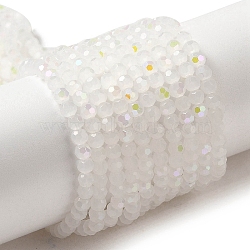 Imitation Jade Glass Beads Strands, Faceted, Round, White, 3mm, Hole: 0.8mm, about 167~170pcs/strand, 19.88~20.08''(50.5~51cm)(EGLA-A035-J3mm-L05)