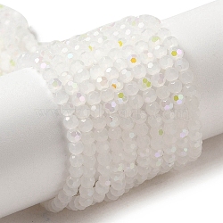 Imitation Jade Glass Beads Strands, Faceted, Round, White, 3mm, Hole: 0.8mm, about 163~166pcs/strand, 50~51cm(EGLA-A035-J3mm-L05)