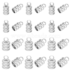 80Pcs 2 Size 201 Stainless Steel Cord Ends, End Caps, Column, Stainless Steel Color, 9x6mm, Inner Diameter: 4mm, 10x4mm, Inner Diameter: 3mm, Hole: 2mm, 40Pcs/size(STAS-DC0010-93)