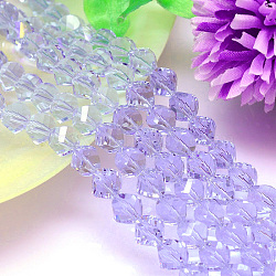Faceted Polyhedron Imitation Austrian Crystal Bead Strands, Grade AAA, Lilac, 8mm, Hole: 0.9~1mm, about 50pcs/strand, 15.7 inch(G-M183-8mm-04A)