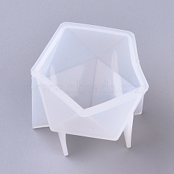 DIY Faceted Polygon Silicone Molds, Resin Casting Molds, For UV Resin, Epoxy Resin Jewelry Making, White, 53x50x43mm, Inner Size: 50x47mm(DIY-G014-13A)